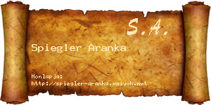 Spiegler Aranka névjegykártya